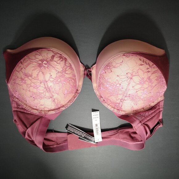 NWT Victoria's Secret Burgundy Size 36C Underwire Bombshell Plunge Bra - Picture 1 of 10